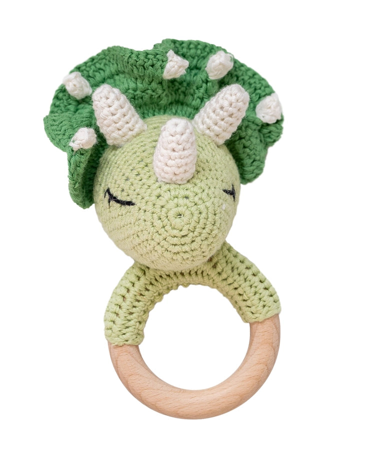 Handgehäkelte Rasseln mit Tiermotiv